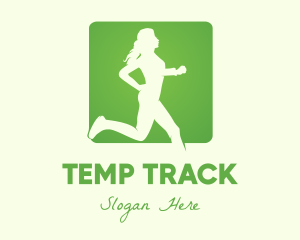 Green Jogging Woman logo design