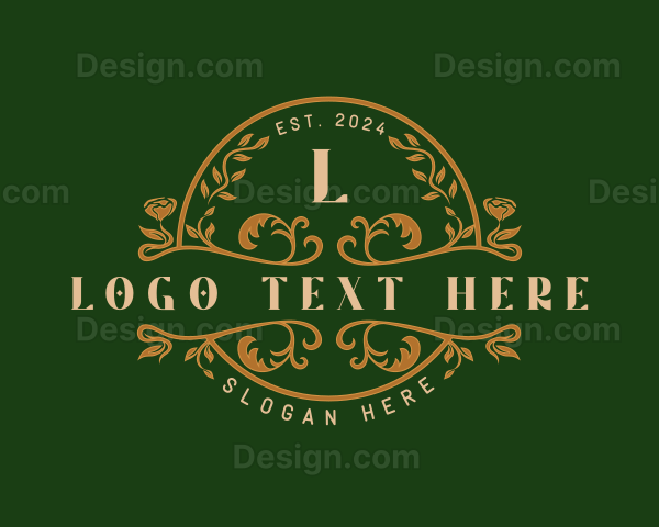 Elegant Floral Wreath Logo