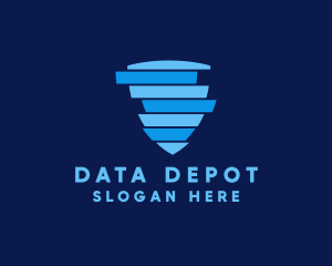 Data Stack Shield  logo design