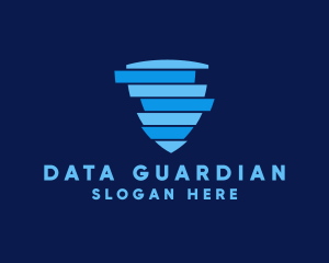 Data Stack Shield  logo design