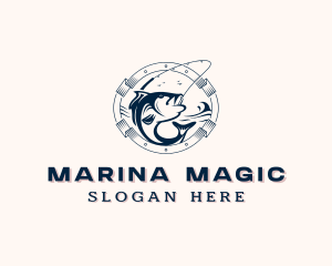 Sea Marine Fishing logo design