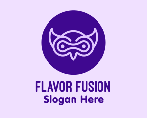 Modern Purple Owl logo design