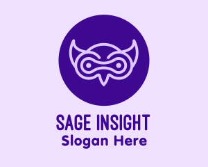 Modern Purple Owl logo design