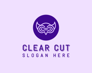 Modern Purple Owl logo design