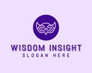 Modern Purple Owl logo design