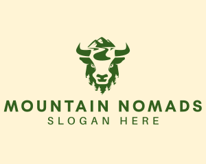 Mountain Lake Bison  logo design