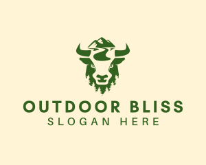 Mountain Lake Bison  logo design