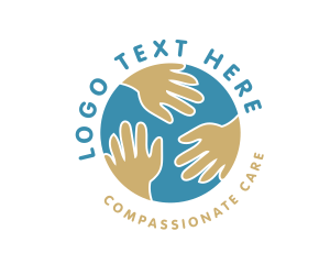 Charity World Hand logo design