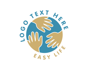 Charity World Hand logo design