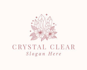 Floral Sparkle Gemstone logo design