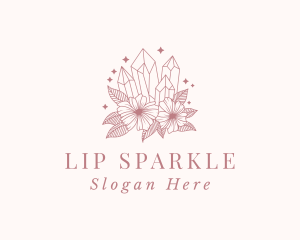 Floral Sparkle Gemstone logo design