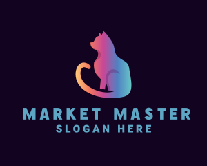 Gradient Cat Pet logo design