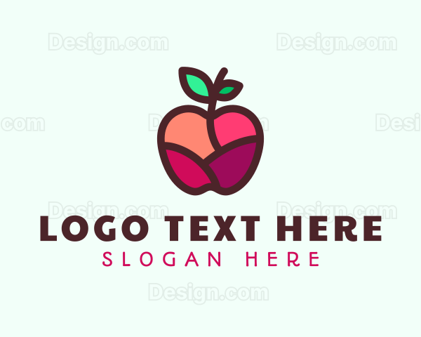 Apple Fruit Mosaic Logo