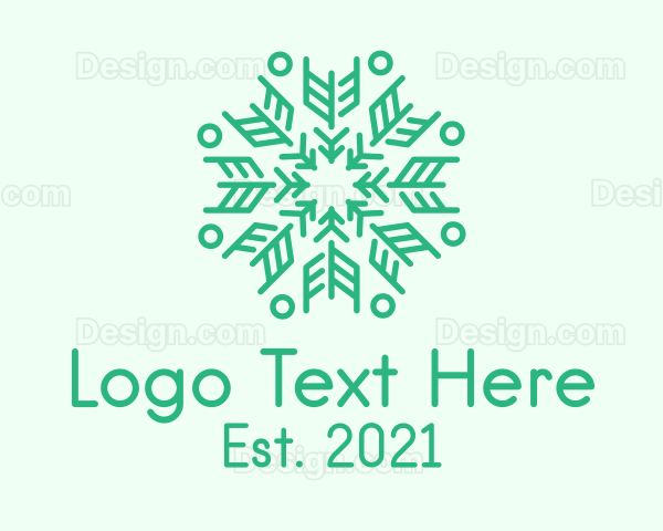 Feather Arrow Snowflake Logo