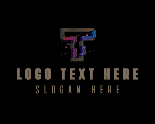 Gradient Glitch Letter T logo