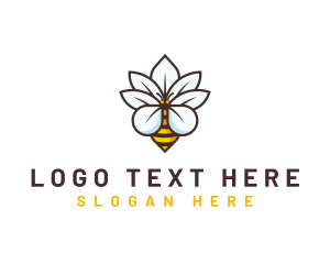 Floral Bee Flower logo