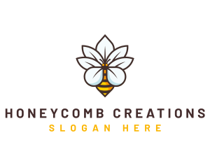 Floral Bee Flower logo design