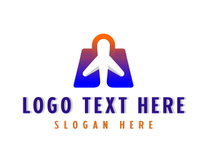 Shop - Airplane Shopping Bag logo design