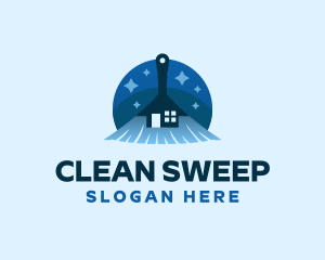 Broom House Cleaning logo design