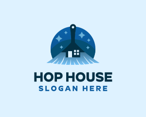 Broom House Cleaning logo design