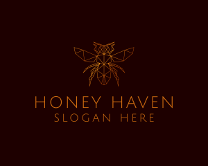 Flying Honeybee Insect logo