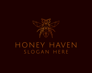 Flying Honeybee Insect logo design