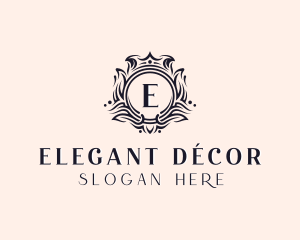 Crown Elegant Wreath logo design