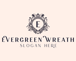 Crown Elegant Wreath logo design