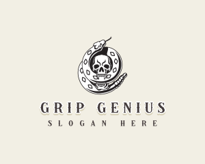 Serpent Skull Grip logo design