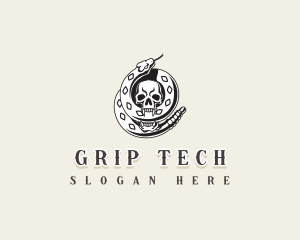 Serpent Skull Grip logo design