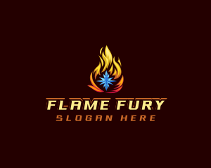 Snowflake Fire Star logo design