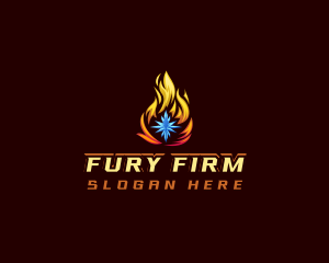 Snowflake Fire Star logo design