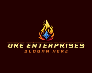 Snowflake Fire Star logo design