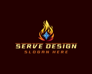 Snowflake Fire Star logo design