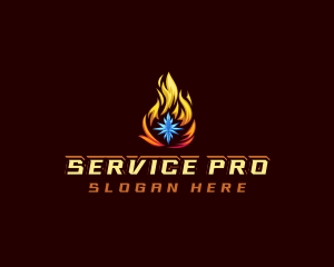 Snowflake Fire Star logo design