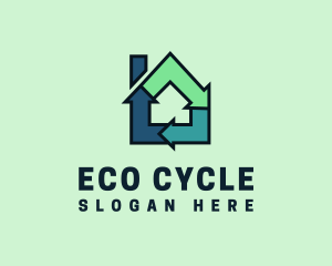 House Recycling Arrow logo design