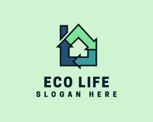 House Recycling Arrow logo design