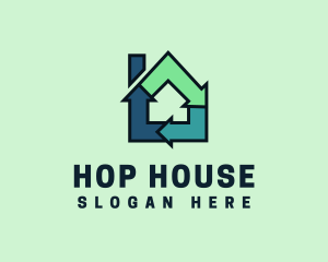 House Recycling Arrow logo design