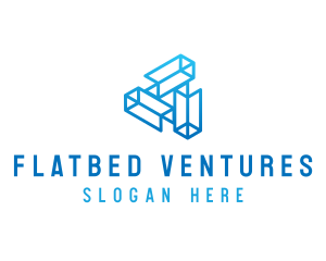 Blue Tech Startup Wireframe logo design