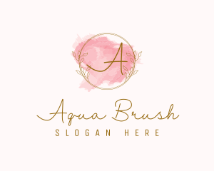 Natural Wreath Watercolor logo design