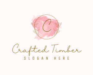 Natural Wreath Watercolor logo design