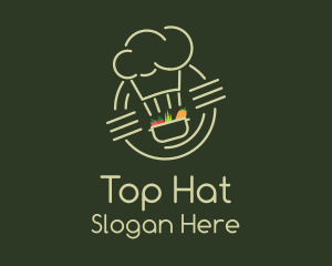 Monoline Chef Hat Grocery logo design