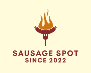 Sausage Grill Food logo design