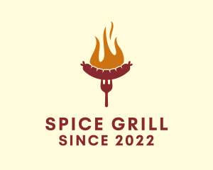 Sausage Grill Food logo design