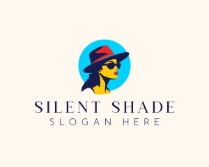 Woman Hat Sunglasses logo design