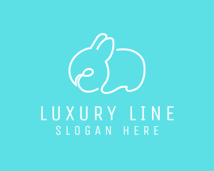 Cute Bunny Line Art logo design