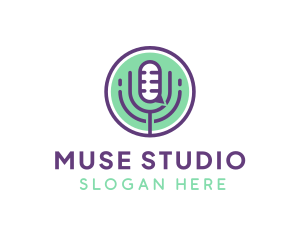 Radio Podcast Mic logo design