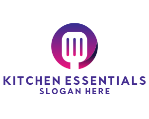 Spatula Kitchen Utensil logo design