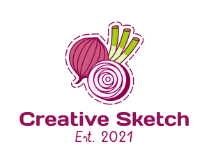 Red Onion Vegetable logo design