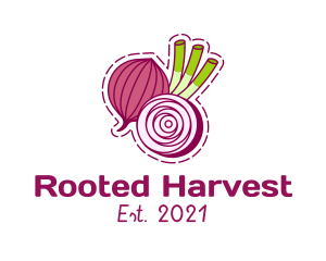 Red Onion Vegetable logo design